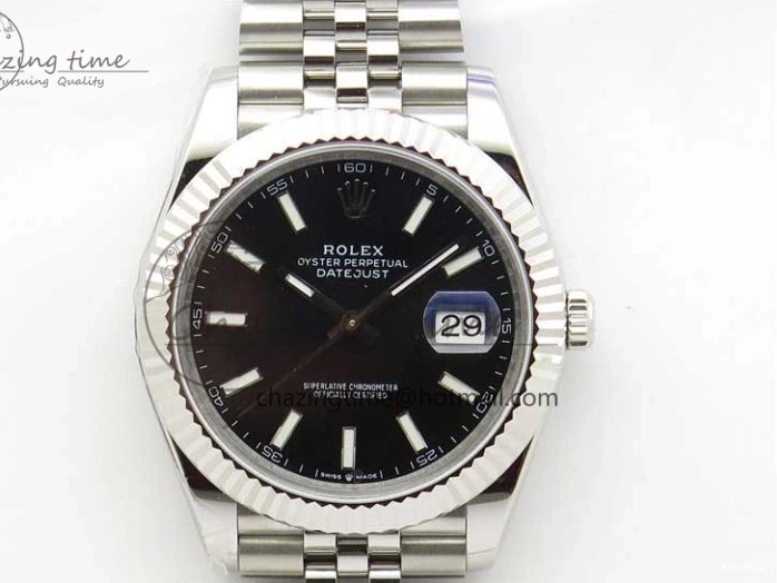 MiroTime 0414 DateJust 41MM 126334 904L SS VRF 1:1 Best Edition Black Dial Stick Markers on SS Jubilee Bracelet A Trendy 2901